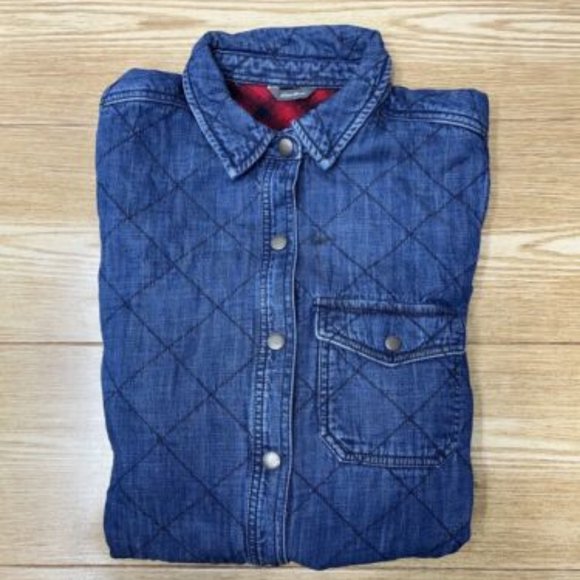 Eddie Bauer Denim Shirt Button Up Shacket - Picture 2 of 16